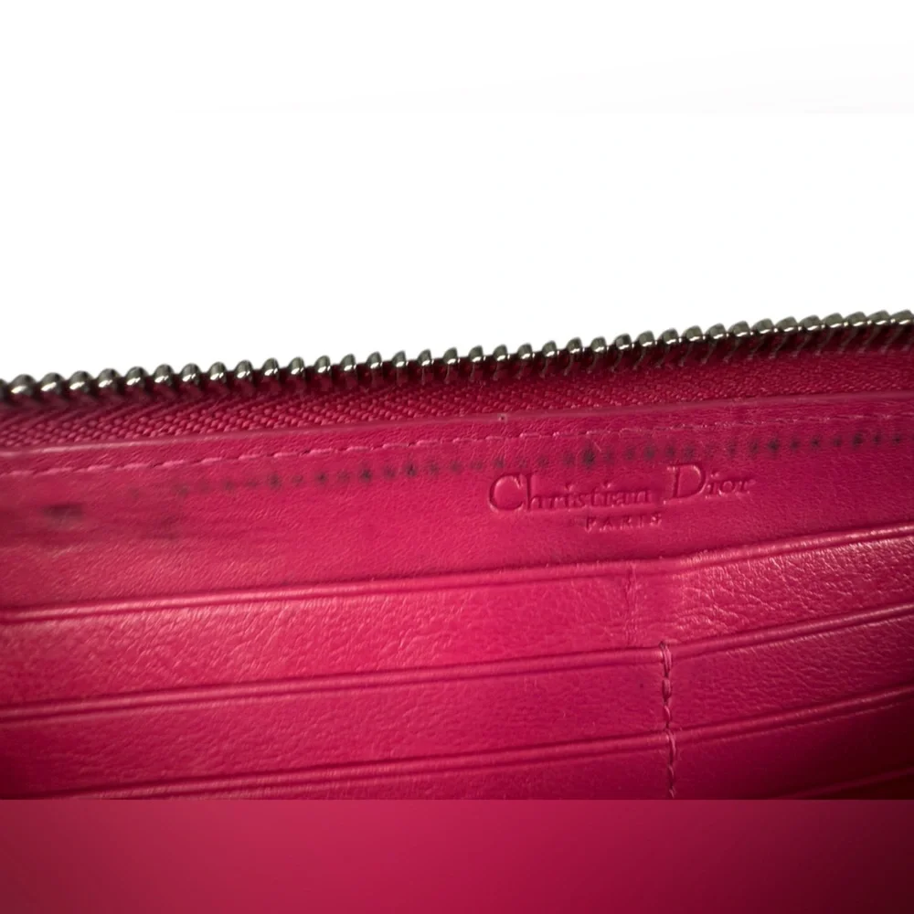 Dior Pink and Black Quilted Wallet